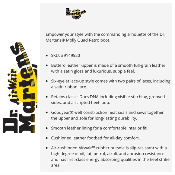 NWT Dr.Martens Molly Quad Platform Lace-Up Boots in Black Buttero Leather *HP* - Picture 14 of 16